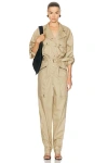 Isabel Marant Jocelyne Belted Cargo Jumpsuit In Khaki