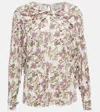 Isabel Marant Jiler Printed Jersey Silk Viscose Top In White