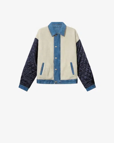 Isabel Marant Marant Denim And Quilted Wool-blend Jacket In White