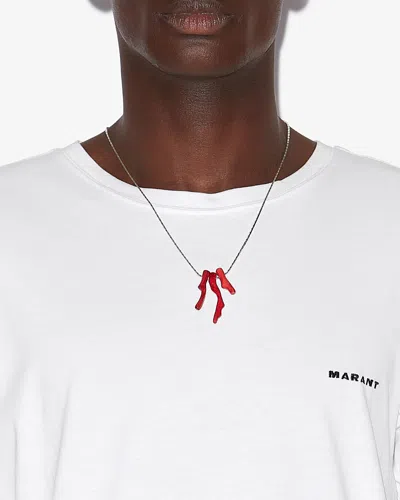 Isabel Marant Jolan Necklace In Red-silver