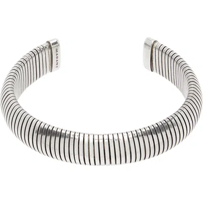 Isabel Marant Ribbed-detail Cuff Bracelet In Metallic