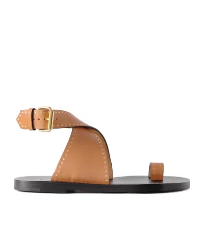 Isabel Marant Jools Studded Flat Sandals In Brown