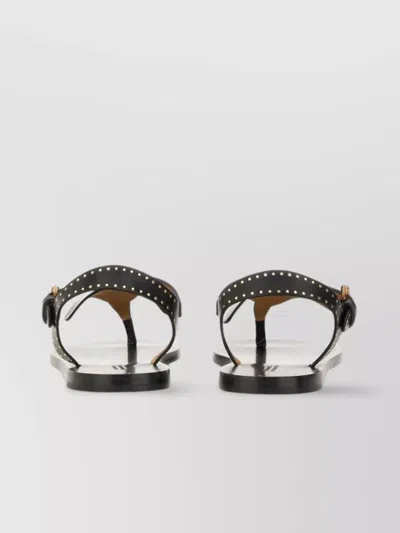 Isabel Marant Flat Thong Sandals With Metallic Studs In Black