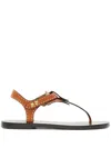Isabel Marant Round Toe Flat Sandals In Brown