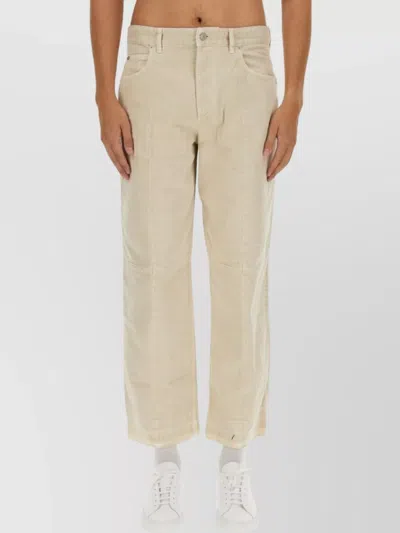Isabel Marant Jorel Straight Leg Denim Pants With Pockets In Neutral