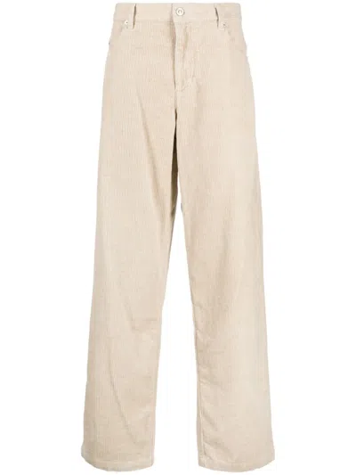 Isabel Marant Corduroy Straight-leg Trousers In Nude