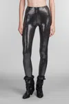 Isabel Marant Joshua Shiny Jersey Skinny Leg Pants In Silver