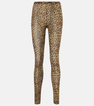 Isabel Marant Joshua Leopard-print Jersey Leggings In Black