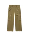 Isabel Marant Josine Cotton Twill Flare Crop Cargo Pants In Brown