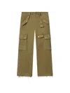Isabel Marant Josine Cotton Twill Flare Crop Cargo Pants In Brown