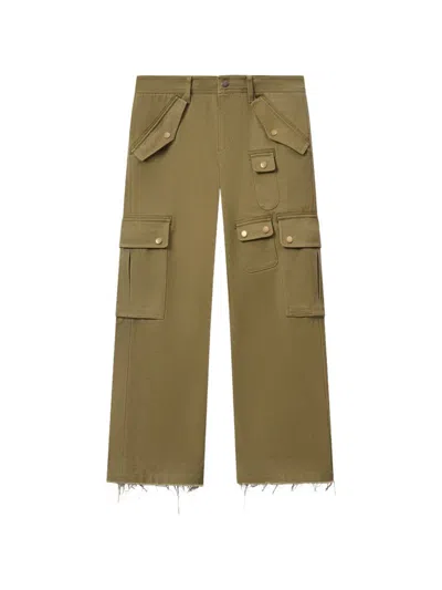 Isabel Marant Josine Cotton Twill Flare Crop Cargo Pants In Brown