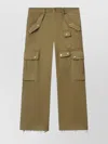 Isabel Marant Josine Cotton Twill Flare Crop Cargo Pants In Brown