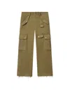 Isabel Marant Josine Cotton Twill Flare Crop Cargo Pants In Brown