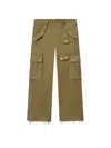 Isabel Marant Josine Cotton Twill Flare Crop Cargo Pants In Brown