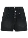 Isabel Marant 'denim Shorts' With Pockets And Button Accents In Black