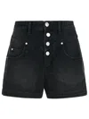 Isabel Marant 'denim Shorts' With Pockets And Button Accents In Black