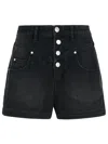Isabel Marant 'denim Shorts' With Pockets And Button Accents In Black