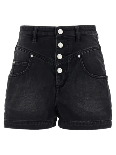 ISABEL MARANT JOVANY BLACK DENIM SHORTS