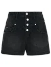 Isabel Marant 'denim Shorts' With Pockets And Button Accents In Black