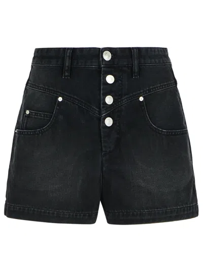 Isabel Marant 'jovany' Black Denim Shorts Women