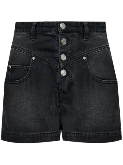 ISABEL MARANT JOVANY HIGH-RISE DENIM SHORTS