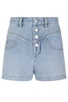 Isabel Marant Button-fastening Denim Shorts In Blue