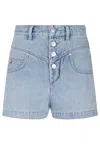 Isabel Marant Button-fastening Denim Shorts In Blue
