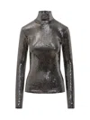 Isabel Marant Joyela Shiny Jersey Turtleneck In Black