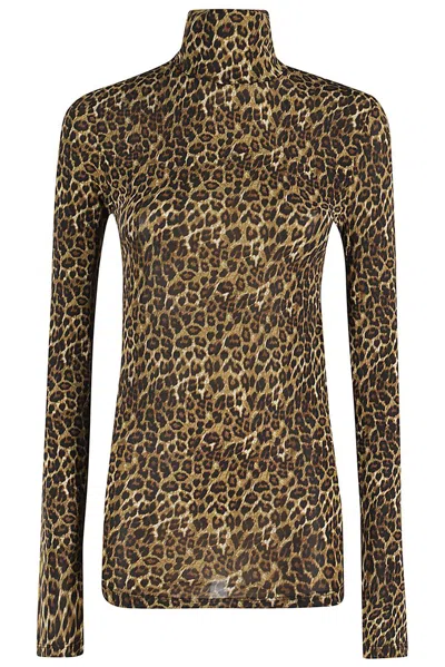 Isabel Marant Joyela Print Rolled Neck Top In Multi