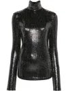 Isabel Marant Joyela Shiny High-neck Top In Black