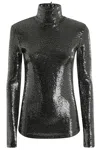 Isabel Marant Joyela Shiny Jersey Turtleneck In Black
