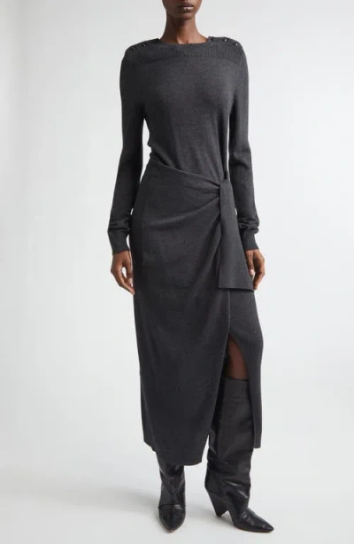 Isabel Marant Jozira Long Sleeve Sweater Dress In Gray