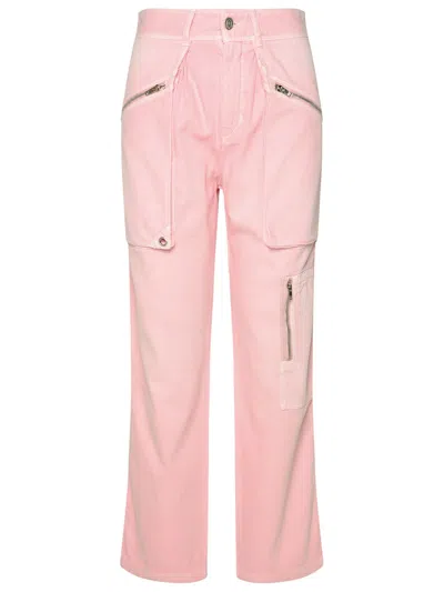 Isabel Marant Juliette Pink Cotton Pants In Nude & Neutrals