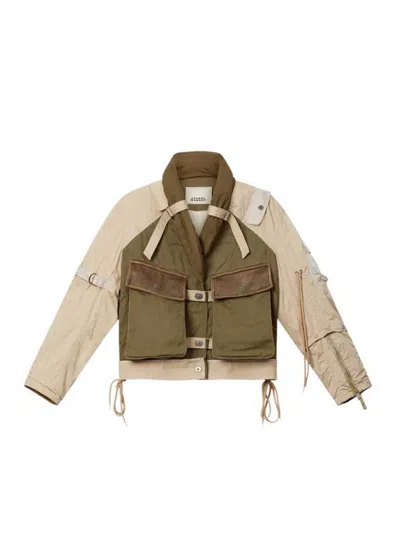 Isabel Marant Julissa Leather-trimmed Organic Cotton Jacket In Multi
