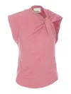 Isabel Marant Nayda Twisted Cap-sleeve T-shirt In Nude & Neutrals