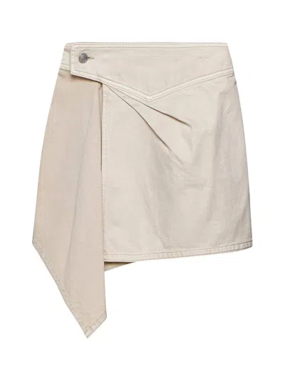 Isabel Marant Junie Panelled Asymmetric Mini Skirt In Beige