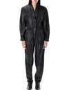Isabel Marant Faux Leather Jumpsuit In Black