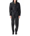 Isabel Marant Faux Leather Jumpsuit In Black