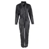 Isabel Marant Junna Long Sleeve Jumpsuit In Black Faux Leather In Black