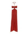 Isabel Marant Braided Cut-out Halter Maxi Pleated Side Slit In Red