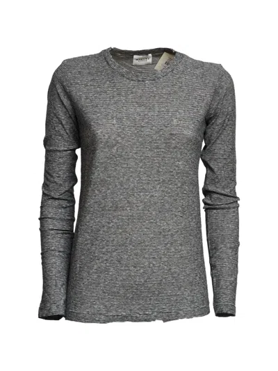 Isabel Marant Kaaron Striped T-shirt In Gray