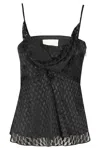 Isabel Marant Kalisia Sheer Geometric-decorated Top With Puff Neckline