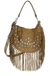 Isabel Marant Fringed Taupe Suede Leather Kanao Bag In Ta