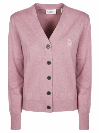 Isabel Marant Karinagz Cotton-wool Knit Cardigan In Rosa