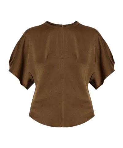 Isabel Marant Karlit Short-sleeved Top In Brown
