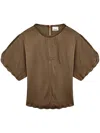 Isabel Marant Karlita Satin Blouse In Brown