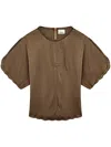 Isabel Marant Karlita Satin Blouse In Brown