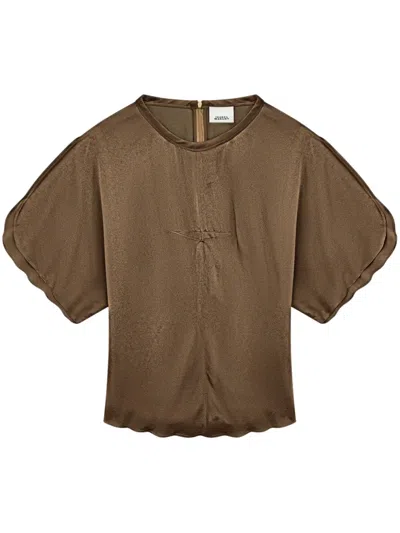 Isabel Marant Top With Puff Sleeves In Green