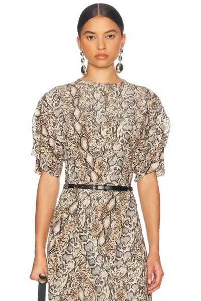 Isabel Marant Karlita Abstract Printed Top In Beige