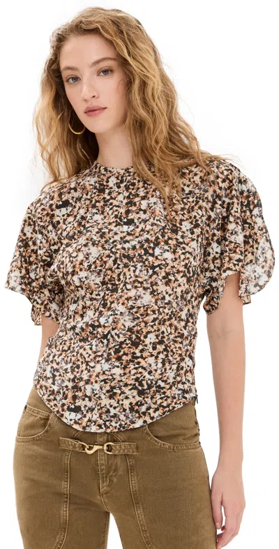 ISABEL MARANT KARLITA BLOUSE OCHRE/ECRU